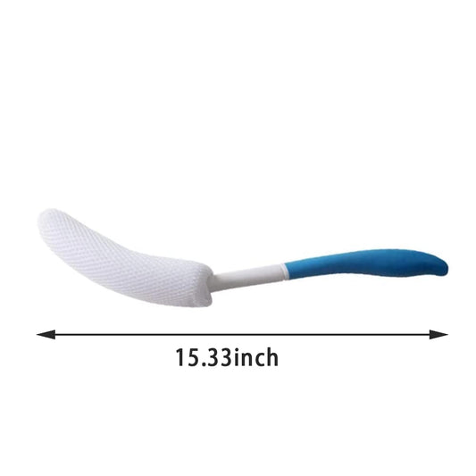 YF-ANEN Long Anti-Slip Curved Handle Bath Body Brush Bath Brush for Middle Aged, Elderly/Pregnant Women Bath and Shower, 15.33 Inch