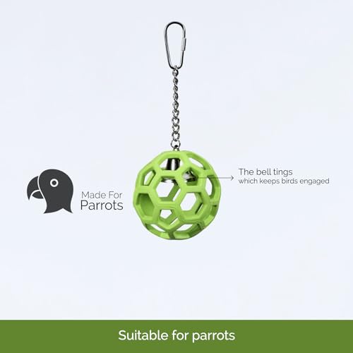 JW Pet Company Activitoys Hol-ee Roller Parrot Toy, 4 Inch Diameter (Colors Vary )