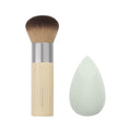 EcoTools Blend + Blur Makeup Brush and Sponge Duo, Makeup Blender Sponge & Foundation Brush, For Liquid & Cream Makeup, Cloud Skin, Eco Friendly, Latex-Free, Cruelty Free, & Vegan, 2 Piece Set