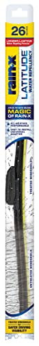 Escobillas limpiaparabrisas 2 en 1 Rain-X 5079281-2 Latitude, limpiaparabrisas de 26 pulgadas (paquete de 1), escobillas limpiaparabrisas de repuesto para automóviles con fórmula repelente al agua patentada Rain-X