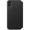 Funda de piel tipo libro para iPhone X de Apple, color negro