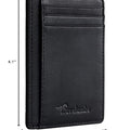 Travelambo Slim Wallet Front Pocket Minimalist Leather RFID Blocking Medium Size