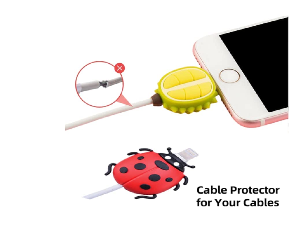 24 Pcs Cable Protector for iPhone/ipad USB Cable, Plastic Cable Protectors Cute Drink Fruit Dinosaur Animals Charging Cable Saver, Phone Accessory Protect USB Charger for Birthday Party (24B)