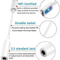 Aprolink Apple MFi Certified 3 Pack Lightning to 3.5 mm Headphone Jack Adapter, iPhone Audio Dongle Cable Earphones Headphones Converter Compatible with iPhone 14 13 12 Pro 11 Pro X XR XS XS Max 8 7