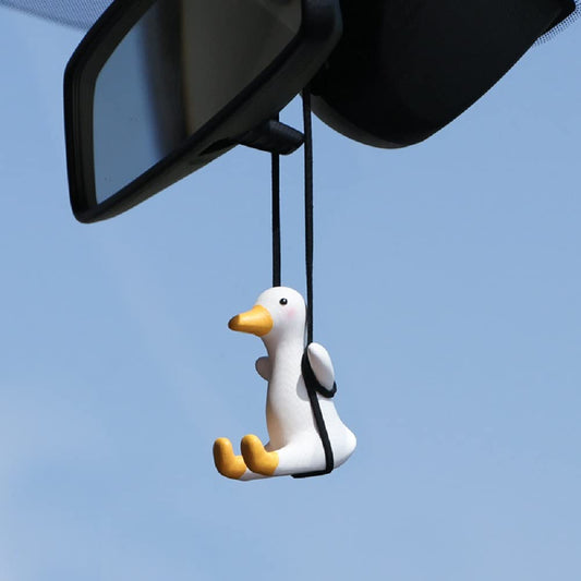 AMIORO Lindo pato oscilante para colgar espejos retrovisores de coche, accesorio divertido para decoración de interiores (pato)