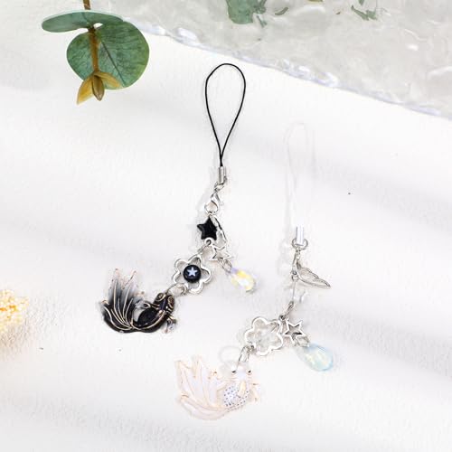 Mabor 2Pcs Phone Charm Koi Aesthetic Y2K Cell Phone Strap Phone Chain Charms for Phone Case, Beaded Fish Charm Starfish Lanyard for Phone Bag Keychain Pendants Decor