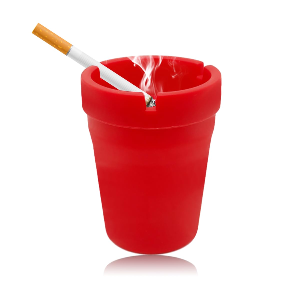 Cendrier de voiture Yourkar, cendrier automatique auto-extinguible sans fumée et anti-odeurs, mini poubelle à cigarettes portable pour la maison et le bureau, cendrier de voiture universel compatible avec la plupart des porte-gobelets (rouge)