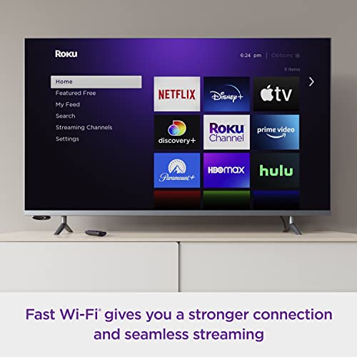 Roku Express 4K+ | Appareil de diffusion en continu Roku 4K/HDR, télécommande vocale Roku, TV gratuite et en direct