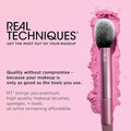 Real Techniques Mini Travel Duo, Makeup Brush Set For Traveling, Mini Foundation Brush & Makeup Blender Sponge For Blending On-The-Go, Achieve A Complete Base, Latex & Cruelty-Free, 2 Piece Set