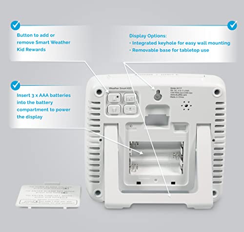 Station météo AcuRite What-to-Wear avec réveil, heure, date et capteur extérieur sans fil pour prévisions hyperlocales et température extérieure (00777)