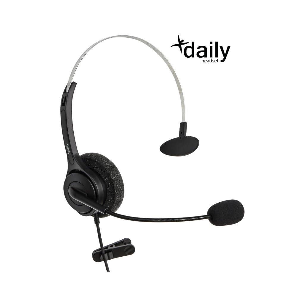 Auriculares telefónicos con conector de 2,5 mm DailyHeadset, auriculares supraurales, manos libres para teléfonos fijos inalámbricos