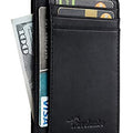 Travelambo Slim Wallet Front Pocket Minimalist Leather RFID Blocking Medium Size