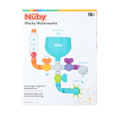 Nuby Wacky Waterworks Pipes Bath Toy - Baby Bathtub Toy with Interactive Features for Cognitive Development