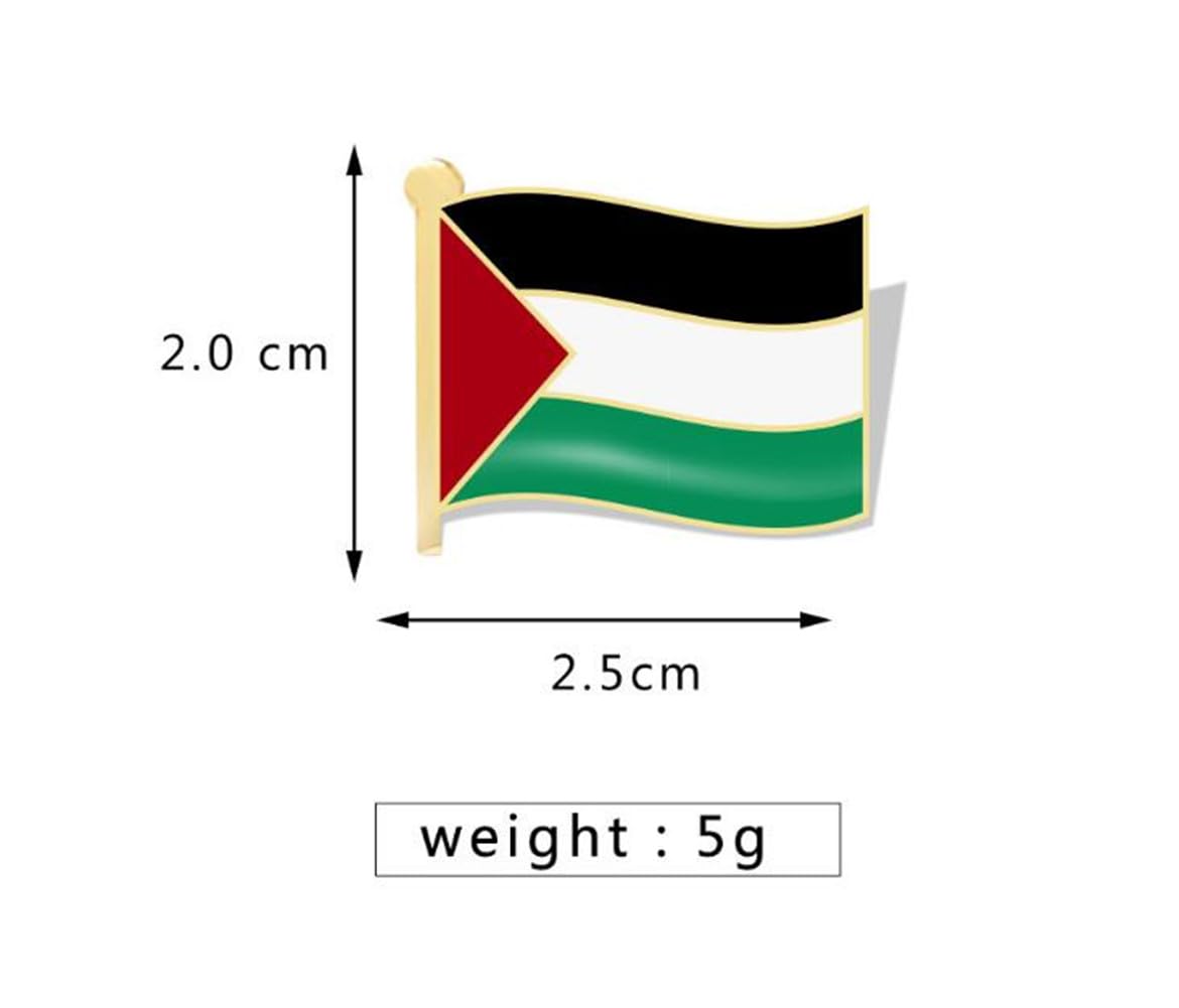 zhanghaoran 7 Pieces Palestine Flag Lapel Pin Set Palestinian Flag Pins Support Palestine Badge Hat Clothing Backpack