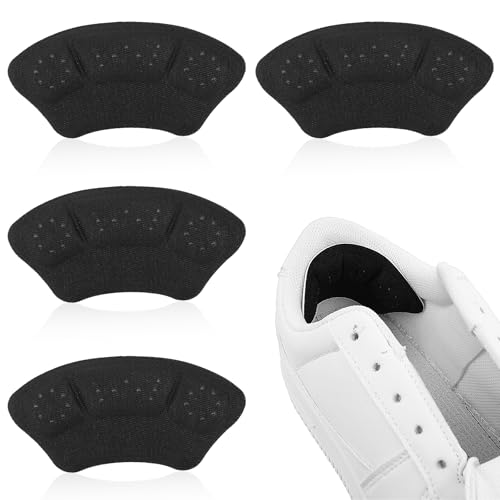 cobee 4 Pcs Anti Slip Heel Grips, Heel Grips for Women's Shoes, Heel Liners for Half-Size Oversized or Lose Shoes, Heel Pads to Prevent Slipping, Rubbing, and Blisters(Black)