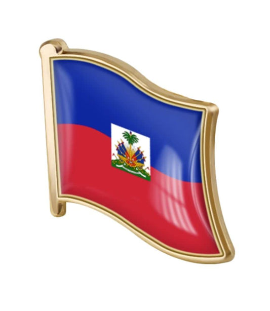 vmcoatdu Haiti Flag Pin Badge International Travel Brooch Metal Alloy Souvenir Pin for Hat Clothes Backpack (Haiti)