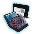 JahyShow 36 Slots Credit Card Holder Wallet Zip Leather Card Case RFID Blocking