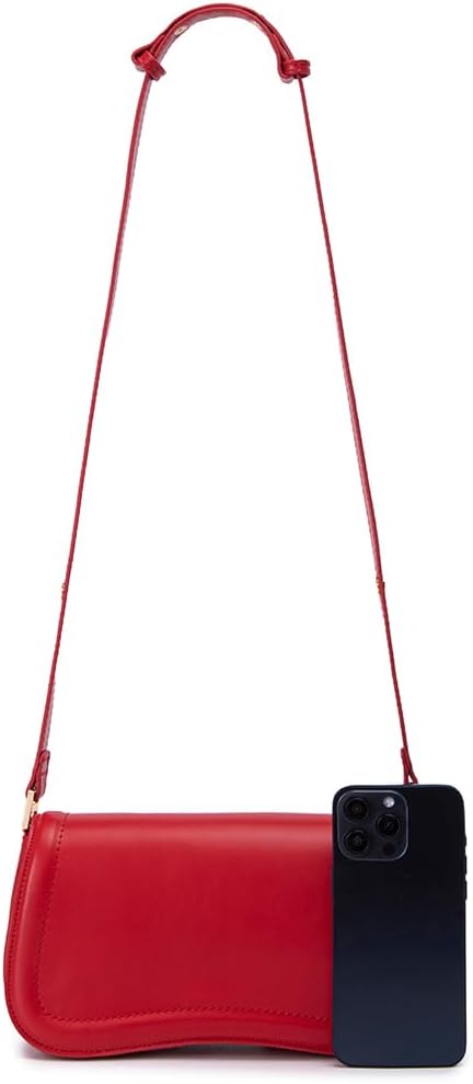 Small Joy Shoulder Bag for women Crossbody Purse Vegan Waterproof Leather Handbag Clutch Hobo Designer Bags (Red)