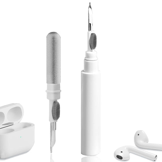 Kit de limpieza para Airpods, kit de limpieza de auriculares para Airpods Pro 1 2 3, herramienta de limpieza multifunción con cepillo para auriculares inalámbricos, auriculares Bluetooth, cámara y iPhone (blanco)