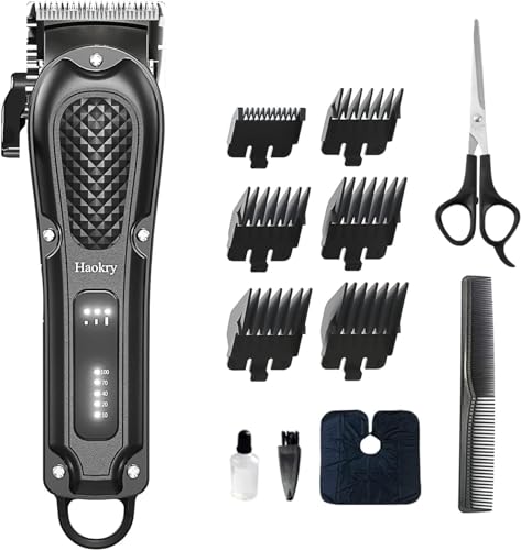 Haokry Hair Clippers for Men Professional - Cordless&Corded Barber Clippers for Hair Cutting & Grooming Rechargeable Beard Trimmer