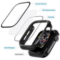 Foamia 2 Pack Case for Apple Watch Screen Protector, Hard PC Case with Tempered Glass Protective Cover Guard Bumper, Slim Apple Watch Cover for iWatch Series 10 - Black/Black 46mm