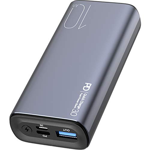 TOZO PB3 Portable Charger 10000mAh One of The Lightest and Slimmest Fast Power Bank 18W PD High-Speed Charging Battery Pack with USB-C Input/Output for iPhone,Samsung and More Gray