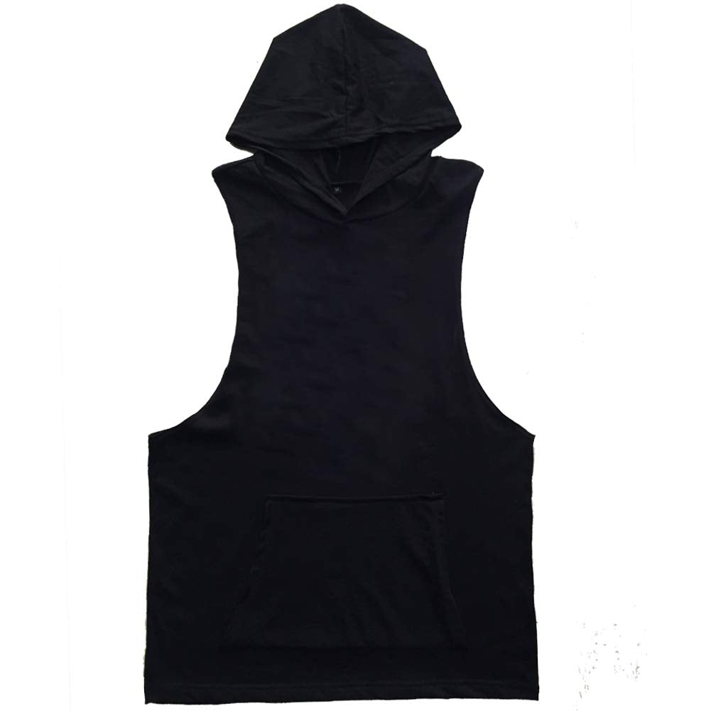 Sweat à capuche sans manches pour homme, gilet de fitness, débardeur de musculation, débardeur d'entraînement (1#Noir (sans crâne), L)