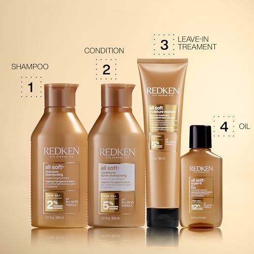 Redken All Soft Conditioner | For Dry, Brittle Hair | Moisturizes & Provides Intense Softness | With Argan Oil | 10.1 Fl Oz