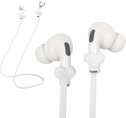 Correas magnéticas antipérdida para AirPods, 2 unidades de correa deportiva de silicona suave compatible con Airpods 3.ª y 2.ª generación Pro 3 2 1 Bose JBL Beats. (blanco)