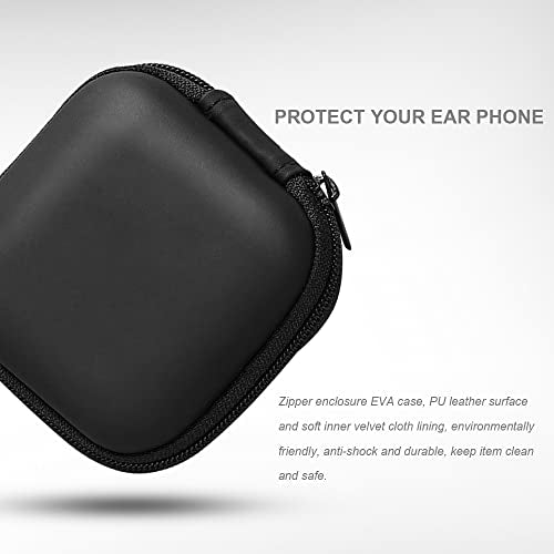 Estuche para auriculares Estuche para transporte de auriculares Estuche portátil de EVA para auriculares Bolsa de almacenamiento Organizador para auriculares, audífonos, auriculares, tarjeta de memoria SD, chips de cámara (negro)