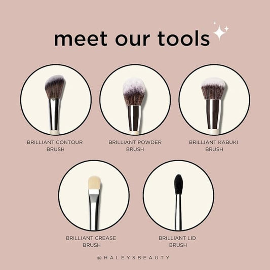 HALEYS Kabuki Makeup Brush VEGAN+CRUELTY-FREE, Sustainable Wood, Vegan Bristles for Airbrushed Finish, For Creams, Liquids, Powder, Streak-free, Perfect Blending, Buffs, Blurs, Smooths with Control