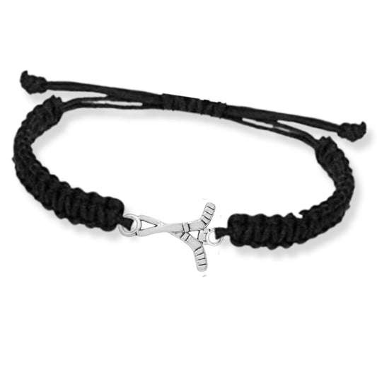 Sportybella Ice Hockey Bracelet - Adjustable Black Sports Jewelry Gift for Hockey Players, Teams, Coaches, and Birthdays