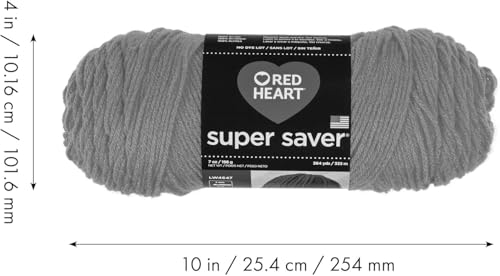 Hilo negro Red Heart Super Saver - Paquete de 3 de 198 g/7 oz - Acrílico - 4 medianos (peinado) - 364 yardas - Tejido de punto/crochet