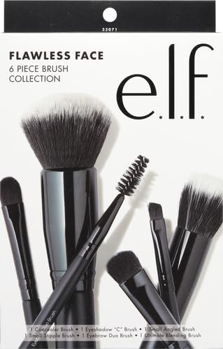 e.l.f. Flawless Face Kit, 6-Piece Brush Collection, Brushes For Face, Eyes & Brows, Vegan & Cruelty-Free