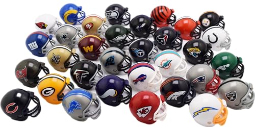 Juego de 32 cascos de la NFL de Riddell: cascos de tamaño Gumball, todos los logotipos actuales de la NFL, nuevo juego 2023