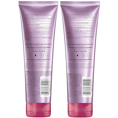 L'Oreal Paris Moisture Sulfate Free Shampoo and Conditioner Set, Hair Care for Color-Treated Hair with Rosemary Botanicals, EverPure, 1 Kit