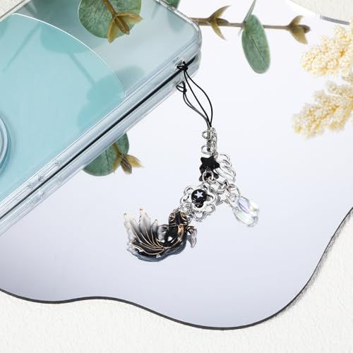 Mabor 2Pcs Phone Charm Koi Aesthetic Y2K Cell Phone Strap Phone Chain Charms for Phone Case, Beaded Fish Charm Starfish Lanyard for Phone Bag Keychain Pendants Decor