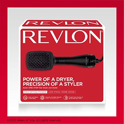 Secador y moldeador de cabello REVLON One Step | Desenreda, seca y alisa el cabello con una sola herramienta para lograr un peinado rápido y fácil con calidad de salón y menos frizz (negro)