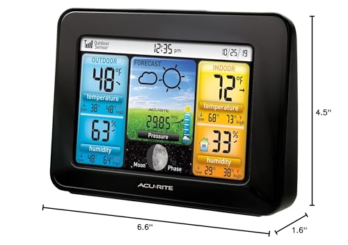 AcuRite Wireless Home Weather Station with Color Display, Indoor Outdoor Thermometer and Temperature Sensor