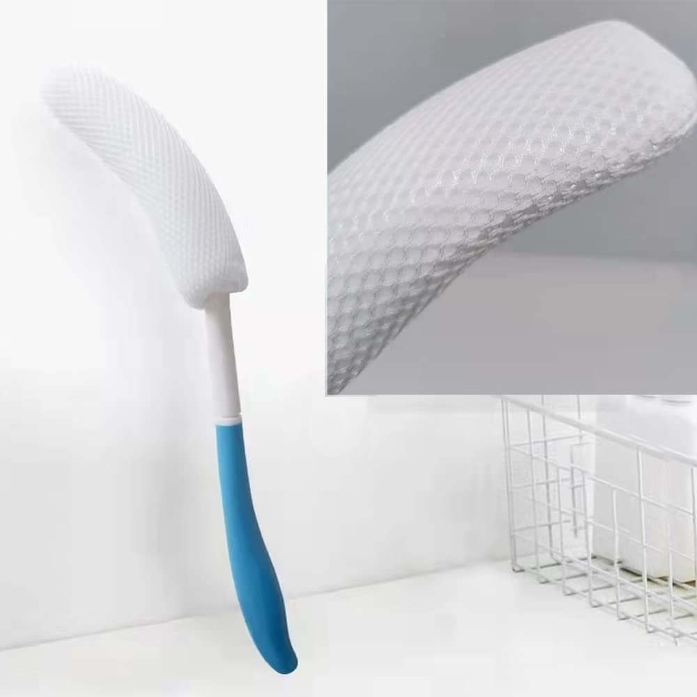 YF-ANEN Long Anti-Slip Curved Handle Bath Body Brush Bath Brush for Middle Aged, Elderly/Pregnant Women Bath and Shower, 15.33 Inch