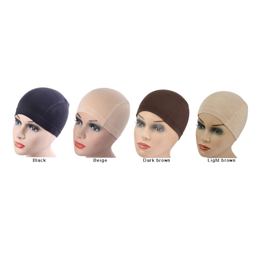 YANTAISIYU Bamboo Fiber Wig Cap Comfortable Elastic Wig Cap Wearing Under Wigs (Beige)