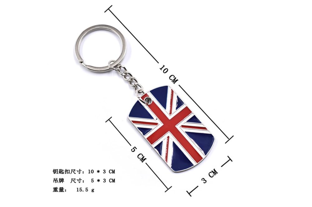 Porte-clés NISCAYA Drapeau du Royaume-Uni Porte-clés de voiture en métal Pendentif Porte-clés Union Jack Drapeau britannique GB Drapeau du Royaume-Uni Porte-clés Souvenir de voyage Bijoux, Bleu, M