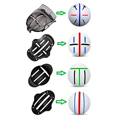 8 Pack Precision Golf Ball Marker, Upgrade Golf Accessories, 4 Golf Ball Marking Stencils and 4 Colors Golf Ball Markers, Golf Ball Line Marker Tool, Golf Ball Alignment and Identification Tool