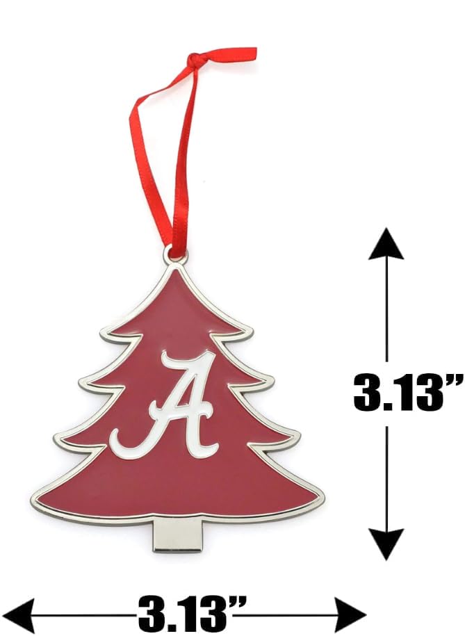 Alabama Crimson Tide Script A Tree Shaped Metal Christmas Ornament