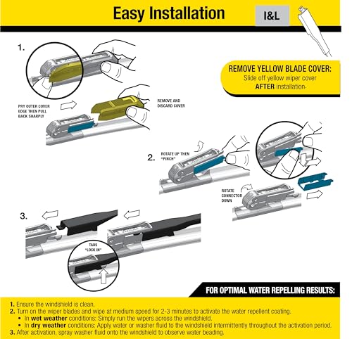 Escobillas limpiaparabrisas 2 en 1 Rain-X 5079281-2 Latitude, limpiaparabrisas de 26 pulgadas (paquete de 1), escobillas limpiaparabrisas de repuesto para automóviles con fórmula repelente al agua patentada Rain-X