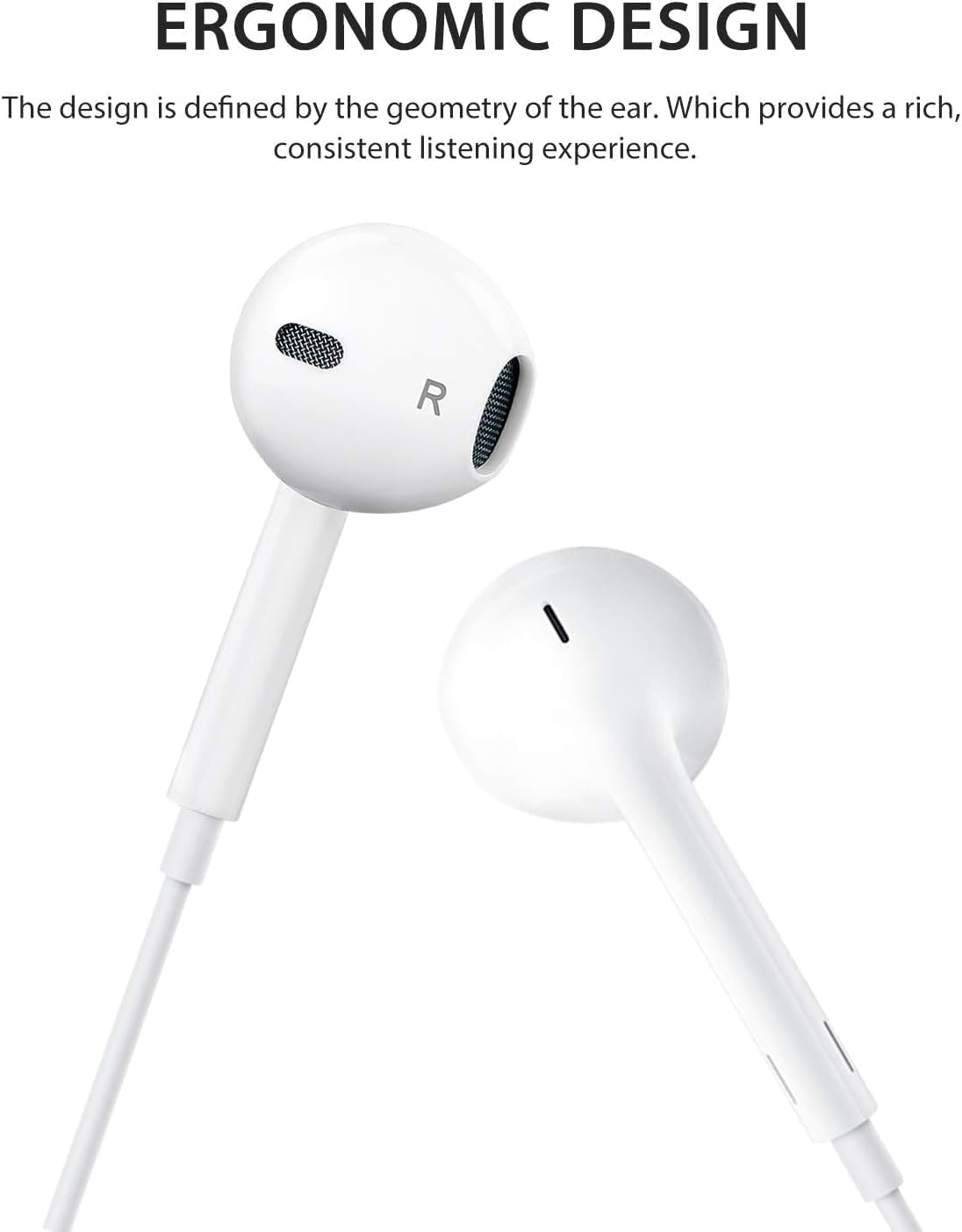 Apple Earbuds, [MFi Certified] with Lightning Connector Wired Earphones (Built-in Microphone & Volume Control) Noise Canceling Isolating Headphones for iPhone 14/13/12/11/SE/X/XR/XS/8/7-1Pack