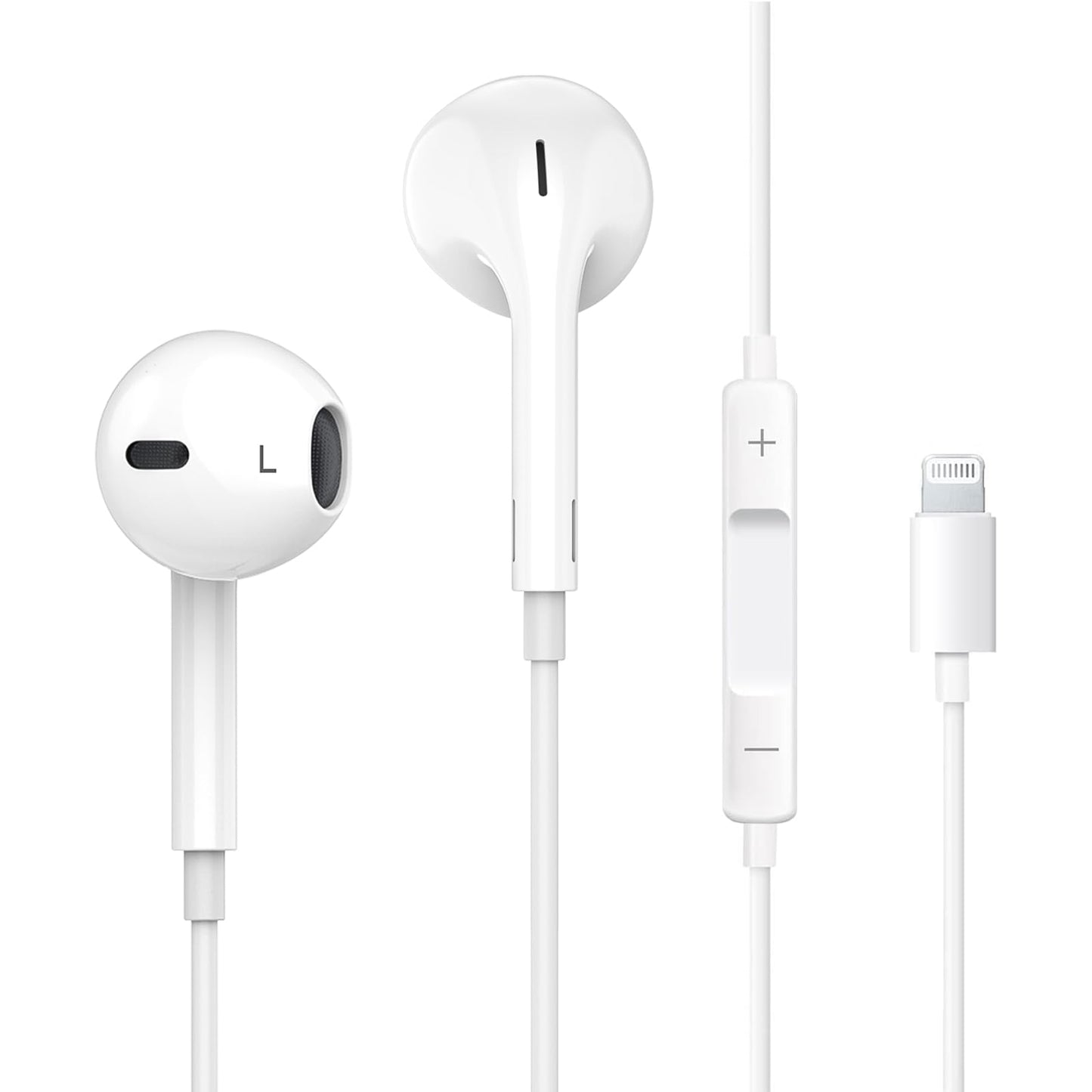 Apple Earbuds, [MFi Certified] with Lightning Connector Wired Earphones (Built-in Microphone & Volume Control) Noise Canceling Isolating Headphones for iPhone 14/13/12/11/SE/X/XR/XS/8/7-1Pack