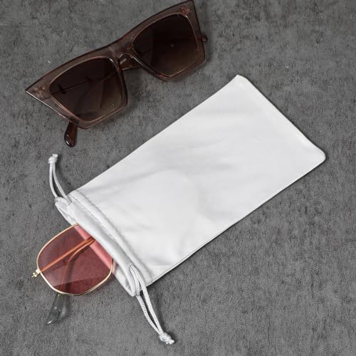 12 Pcs Microfiber Sunglasses Pouch 7.09 X 3.15inch Soft Sunglasses Pouch Glasses Sleeve Pouch Sunglasses Case Bag With Drawstring Gadgets Cleaning & Storage Pouch Cloth Glasses Case