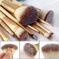 Matto Makeup Brushes 10-Piece Golden Makeup Brush Set with Foundation Powder Mineral Eye Face Make Up Brushes Holder