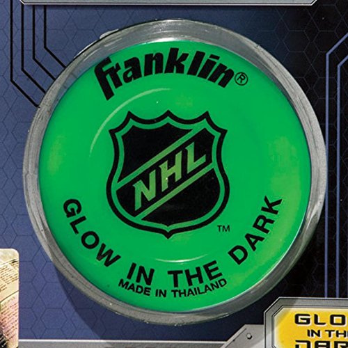 Franklin Sports Street Hockey Puck - Glow in The Dark Outdoor Hockey Puck - Official Size for Kids + Adults - Green